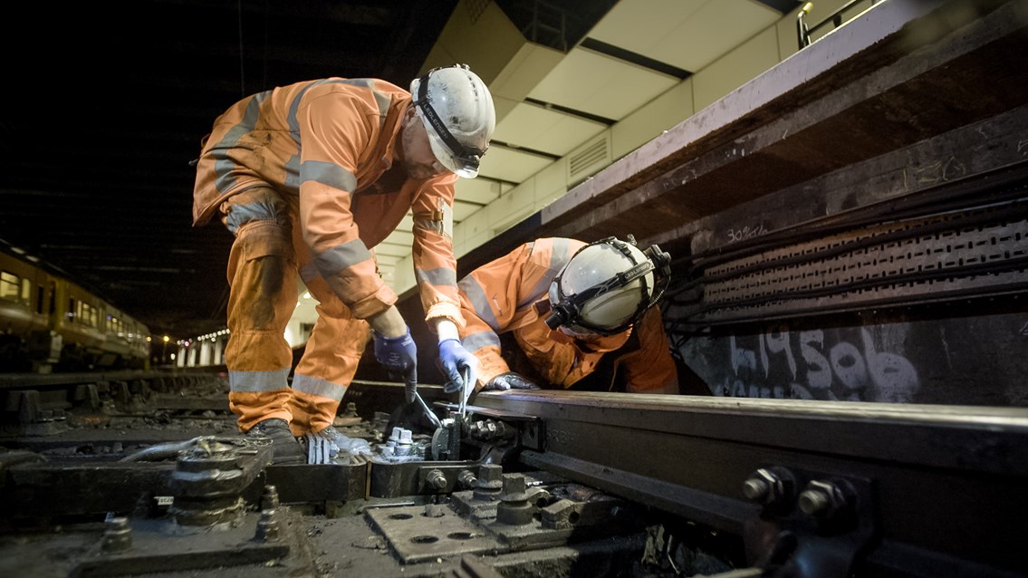 Network Rail staff working on tracks in ITV series