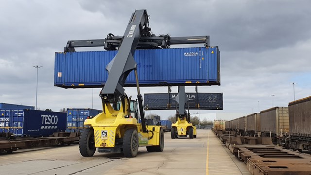 Containers ready to be loaded onto freight trains at DIRFT (1)