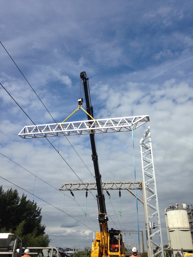 Rugeley Trent Valley to Walsall electrification work is well underway: Chase line electrification - Walsall - Copy