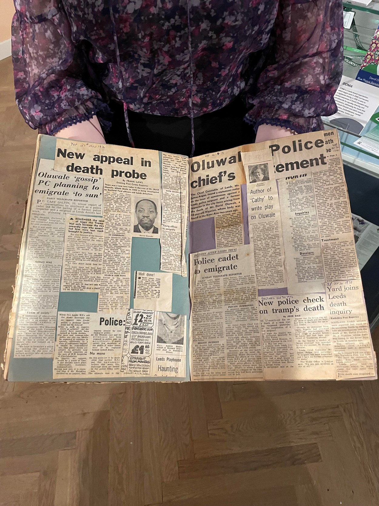 Overlooked: On display, on loan from the National Archives, will be a collection of documents including photographs and court records relating to David’s life and the police investigation into his death.
They include the original scrapbook created by Gary Galvin, the police officer who notified West Yorkshire Police of David’s abuse.