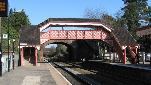 Hagley station footbridge after restoration