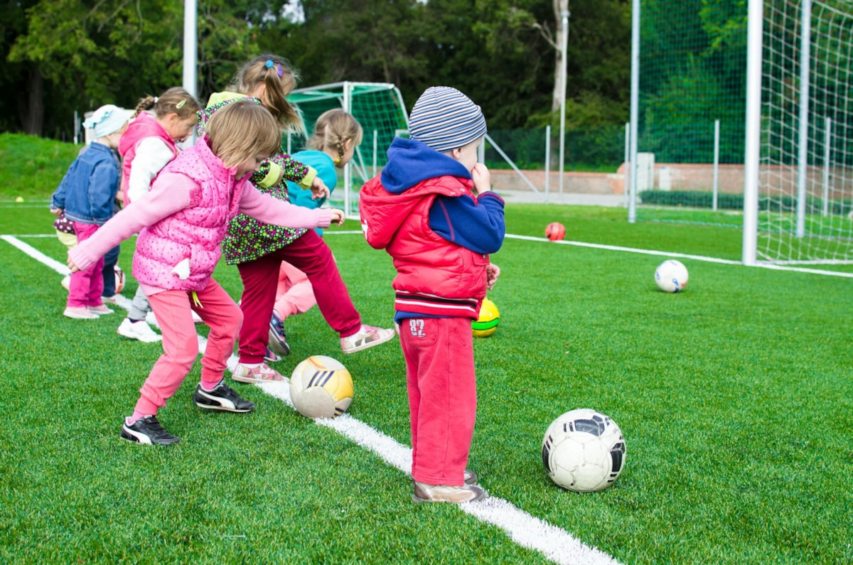 Children playing football