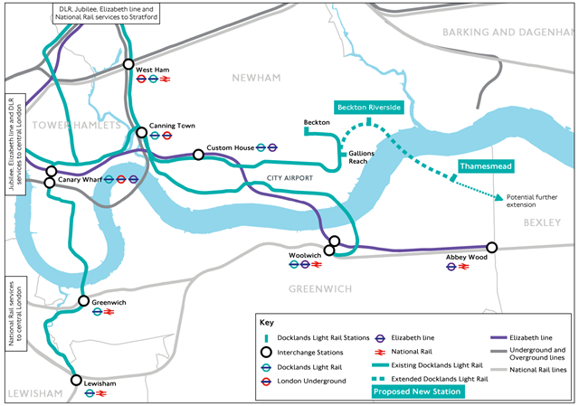 DLR to Thamesmead graphic