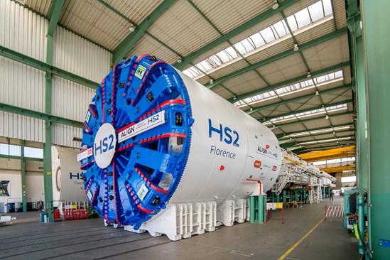 Chiltern Tunnel Boring Machine Florence at the Herrenknect factory August 2020: Credit: Jo Fichtner/ HS2 Ltd
(TBM, tunnel boring machine, tunnel, Herrenknecht, Align, factory, manufacturing, engineering, Florence)
Internal Asset No.