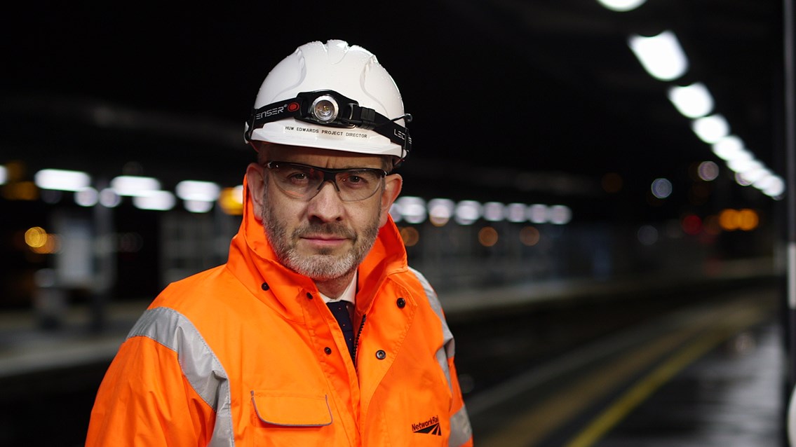 East Kent resignalling - Huw Edwards, project director: Huw Edwards - head of Network Rail Signalling in the South East, on site in Rochester as the resignalling takes place