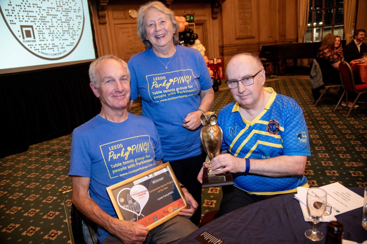 ParkyPING! Compassionate City Awards: Kirkstall-based ParkyPING!, a unique table tennis club for people with Parkinson’s disease, received the award for Community Sports Project of the Year at the Compassionate City Awards 2025.

The awards celebrate the positive work people and organisations do to make a difference in their communities, with 2025's ceremony taking place on 6 November at Leeds Civic Hall.