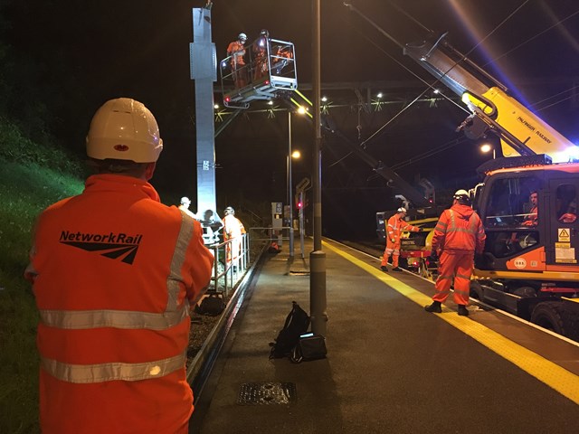 Southend Victoria line to reopen at nights following early completion of first phase of major upgrades: Structure installation at Billericay