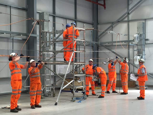 Network Rail engineers prepare for electrification of the Severn Tunnel at state-of-the-art training facility in Wales: Coleg Y Cymoedd traning facility