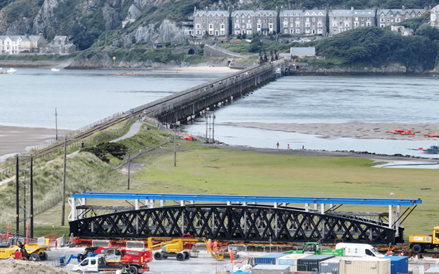 New span with viaduct backdrop Barmouth HERO: New span with viaduct backdrop Barmouth HERO