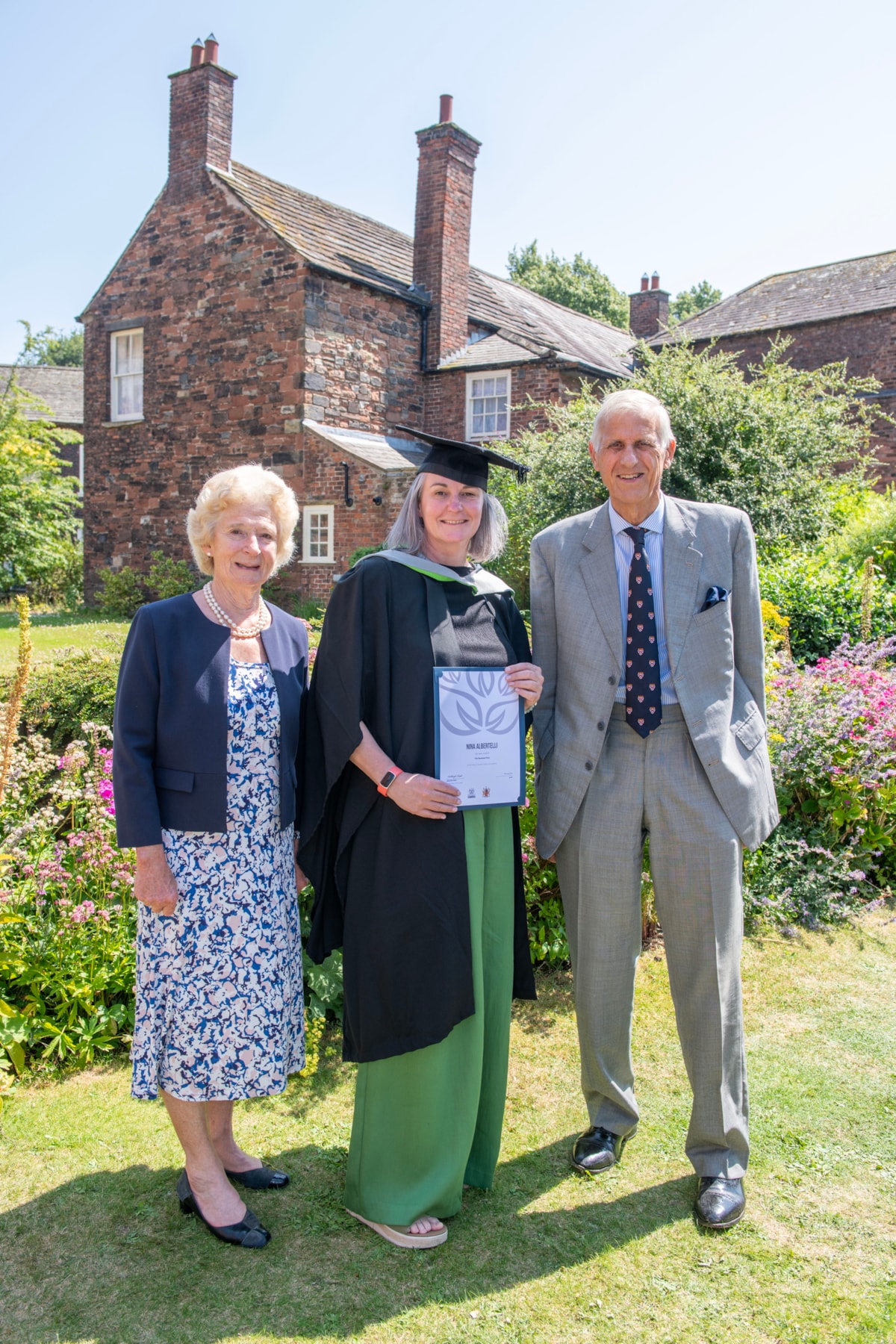 Hensman Prize winner Nina Albertelli pictured after her University of Cumbria graduation at Carlisle Cathedral
Picture between Claire and Peter Hensman, sponsors of the special prize.
Pictured: Wed 15 July 2026