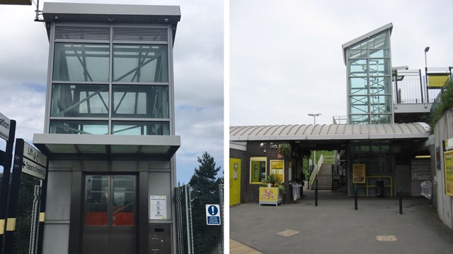 Lifts reopen to passengers at Old Roan station in Merseyside: Old Roan station lift composite