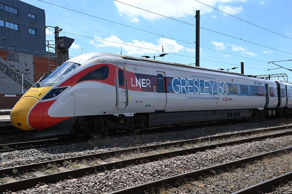 LNER Azuma Gresley 150 at Doncaster Station