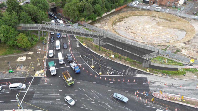 Plan ahead: partial night-time closures around the Armley Gyratory next month for construction of new Spence Lane footbridge: Spence-Lane-proposed-2b-2