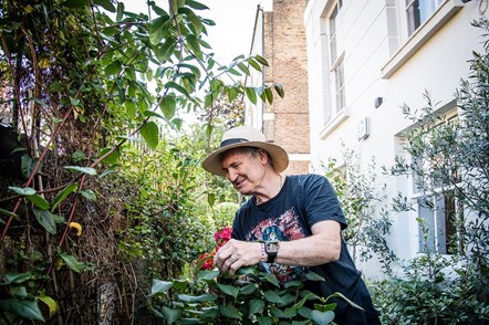 Garry McQuinn in his Islington in Bloom award winning front garden