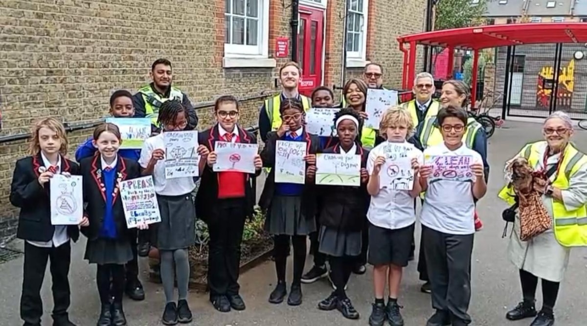 Dog fouling posters design by school pupils