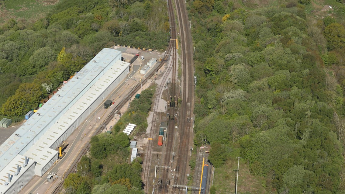 Aerial image of the railway at Oxley Wolverhampton