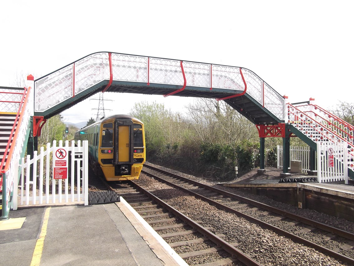 Llanfairpwll station footbridge after refurbishment and repair work