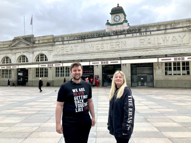 Taylor Swift fans at Cardiff Central station-2: Taylor Swift fans at Cardiff Central station-2