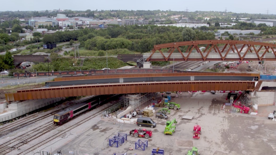 HS2 moves new 84 metre Aston Church Road bridge into place in Birmingham: Aston Church Road bridge moved into place in 5 hours