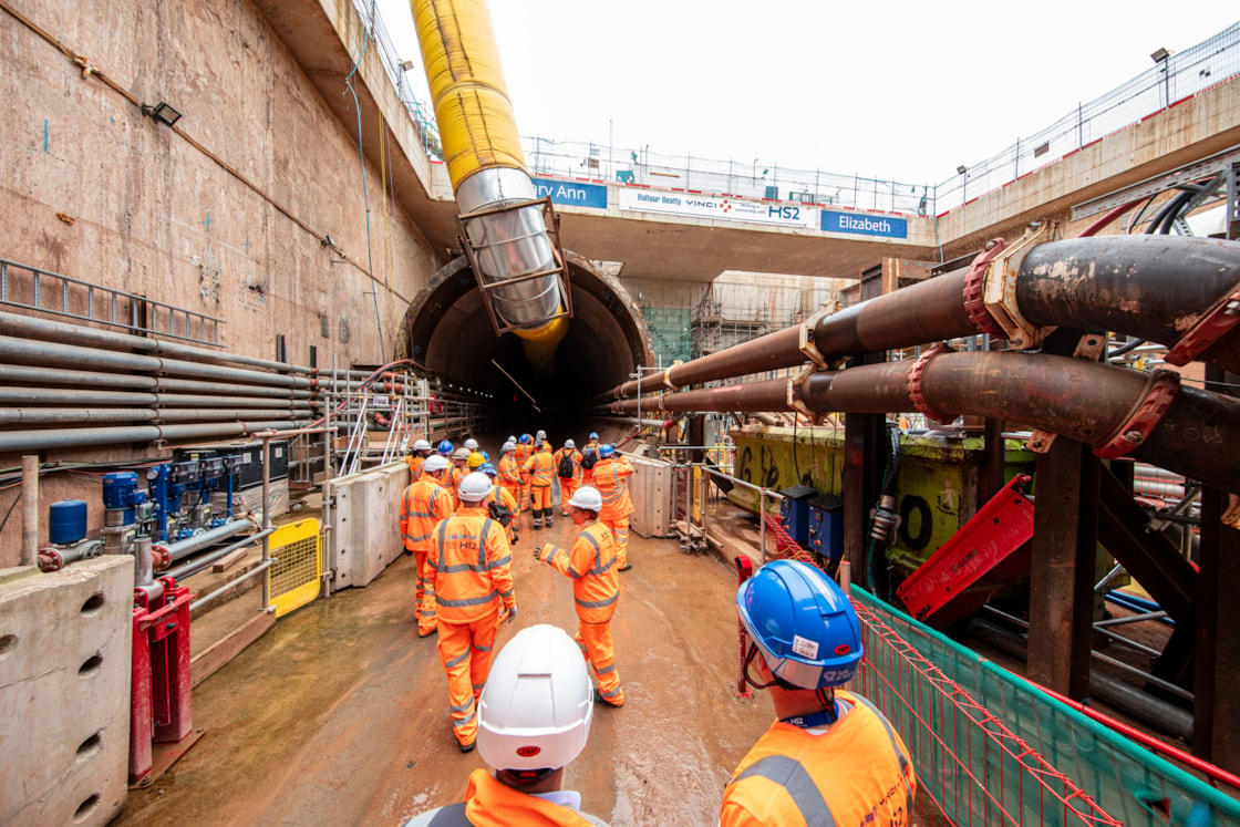 The HS2 and BBV Bromford Tunnel team at the east portal site