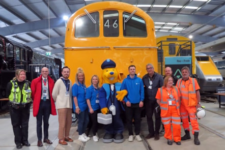 An image of staff who delivered rail safety sessions during the event in Shildon