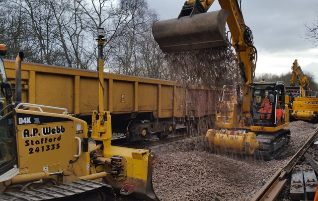 Track being laid at Farnworth Tunnel
