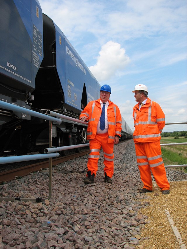 Transport Secretary tours East Coast Main Line: SofS and Phil Verster, RMD for LNE & EM at North Doncaster Chord
