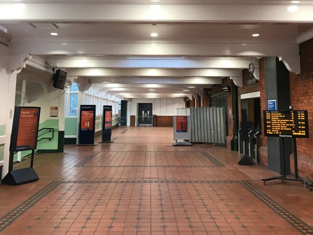 First stage of completed repairs at Nottingham station ready for passengers