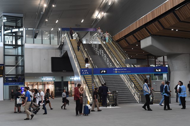 New concourse: 2 of the 14 new escalators at London Bridge