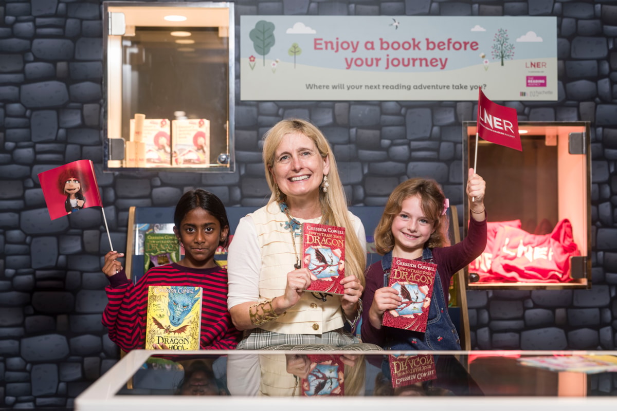 Cressida Cowell in the Edinburgh Waverley Family Lounge