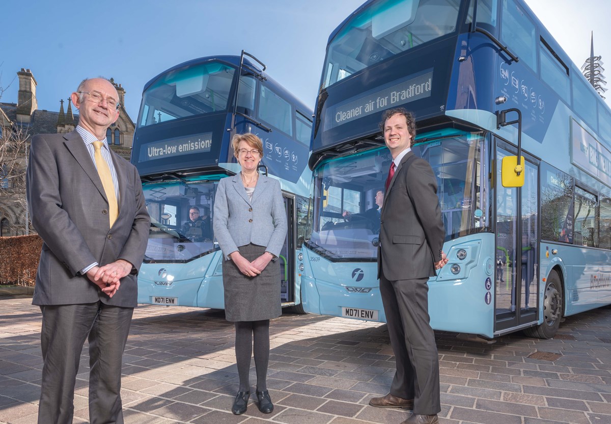 L R Paul Matthews, Bradford Council Leader Susan Hinchcliffe and Cllr Alex-Ross Shaw, regeneration, planning and transport.2