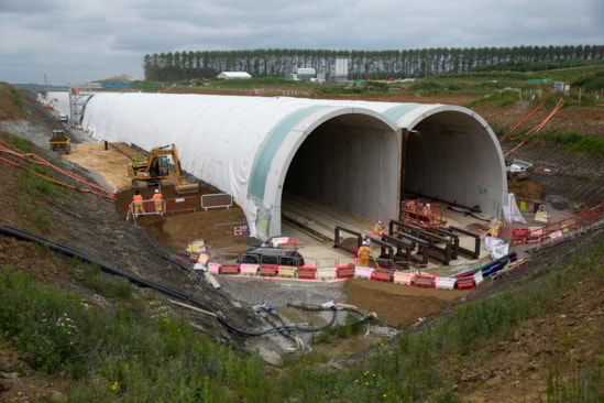 The start of backfilling at the Chipping Warden green tunnel June 2024