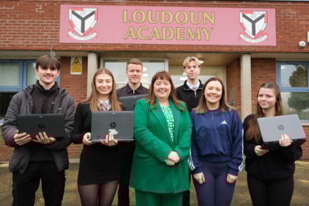 Cllr Cowan and Mrs Stewart with The Cargo Crew