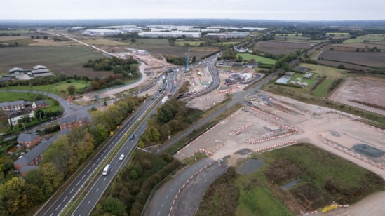 Rykneld Street bridge, Streethay - start of piling works