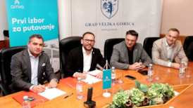 Left to Right: Dražen Divjak, Managing Director Arriva Croatia; Krešimir Ačkar, Mayor of Velika Gorica; Neven Karas, Deputy Mayor of Velika Gorica; Darko Bekić, President of the City Council.: Left to Right: Dražen Divjak, Managing Director Arriva Croatia; Krešimir Ačkar, Mayor of Velika Gorica; Neven Karas, Deputy Mayor of Velika Gorica; Darko Bekić, President of the City Council.