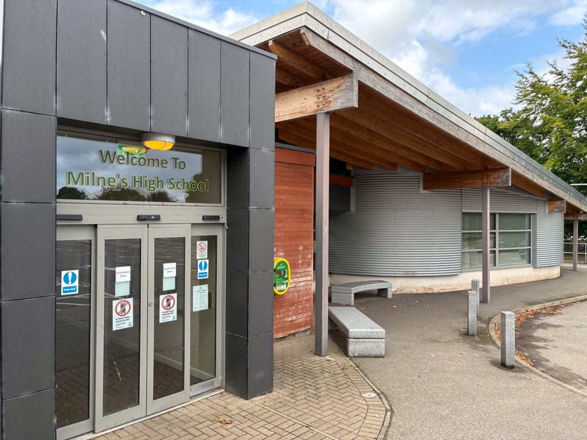 Front entrance to Milne's High School