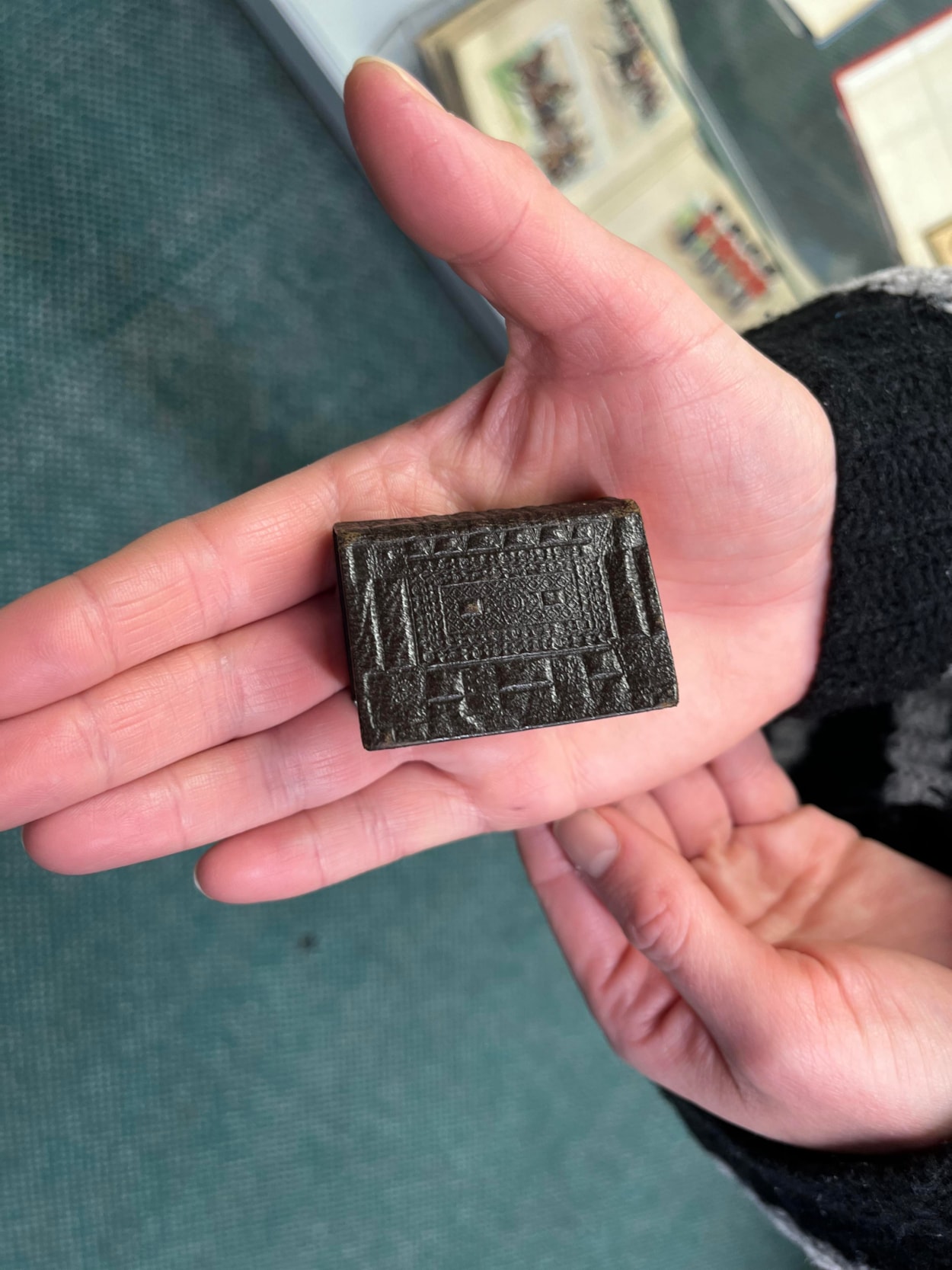 Library Christmas books: A miniature copy of the King James Bible, which made headlines around the world when it was rediscovered during lockdown, is among the books on display, giving visitors a rare chance to see a highly unusual example of the original Christmas story.
Little enough to fit in the palm of a hand, and with text so tiny it can only be read with a magnifying glass, the Bible dates from around 1911, and is thought to be one of the smallest examples of its kind anywhere in the world.