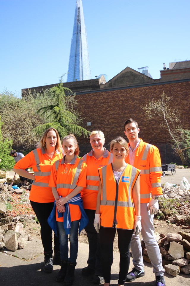 Crossbones: Members of the Thameslink Programme team lending a hand in the garden