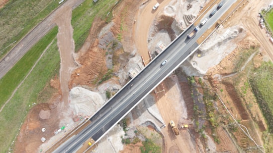 Fosse Way (B4455) bridge from above Oct 2025