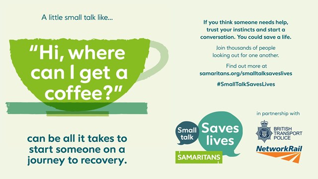 Small Talk Saves Lives campaign poster: Small Talk Saves Lives campaign poster