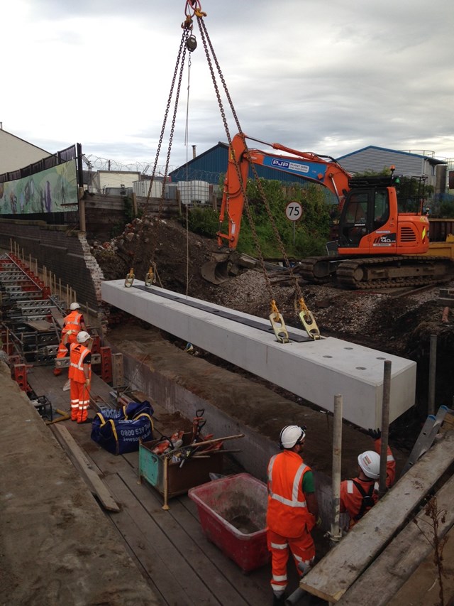 6 Aug first sill beam lowered in Steeley Lane subway