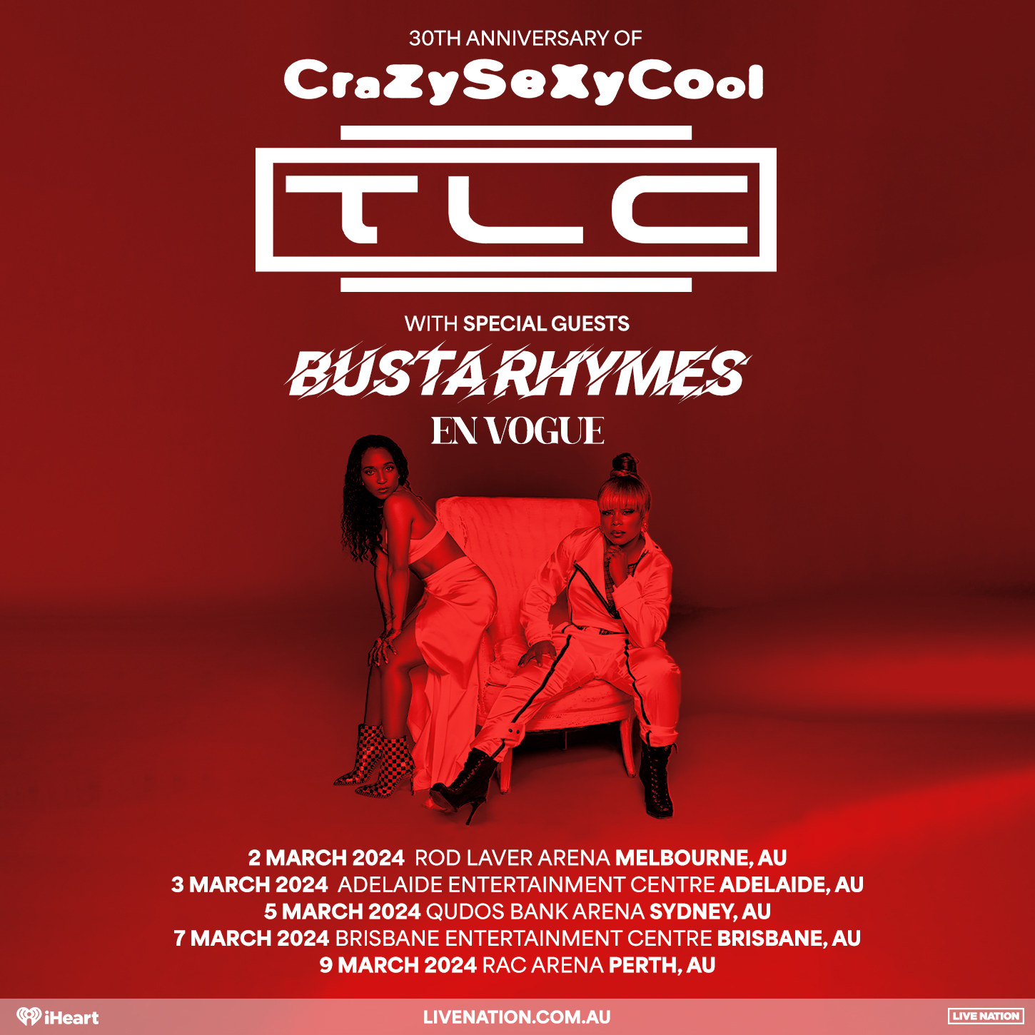 TLC announce 2024 CrazySexyCool 30th Anniversary Australia TLC announce 2024 CrazySexyCool 30th Anniversary Australia