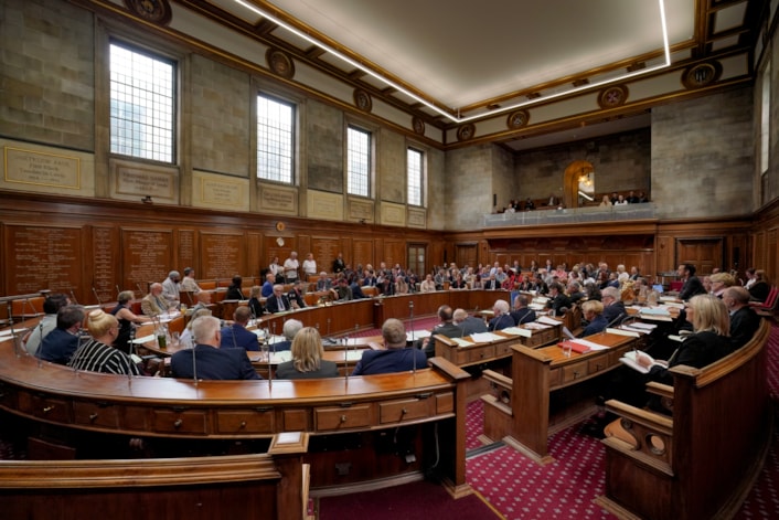 Baton of Hope - Leeds tour 6: Baton of Hope UK founder Mike McCarthy delivered a deputation to the meeting of full council during the day, speaking about suicide prevention and the Baton of Hope tour.