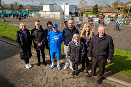 Chief Executive Eddie Fraser (far right) with representatives from Cumnock Juniors Community Enterprise and Vibrant Communities