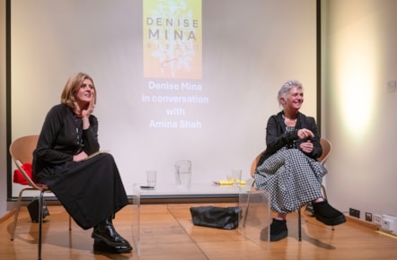 Amina Shah (left) in conversation with author Denise Mina in December 2024, the final event of the year at the National Library of Scotland. Credit: Neil Hanna