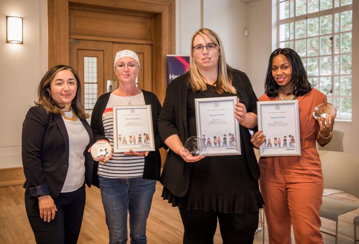 The Hackney Care Awards 2018 winners with Deputy Mayor Cllr Feryal Demirci