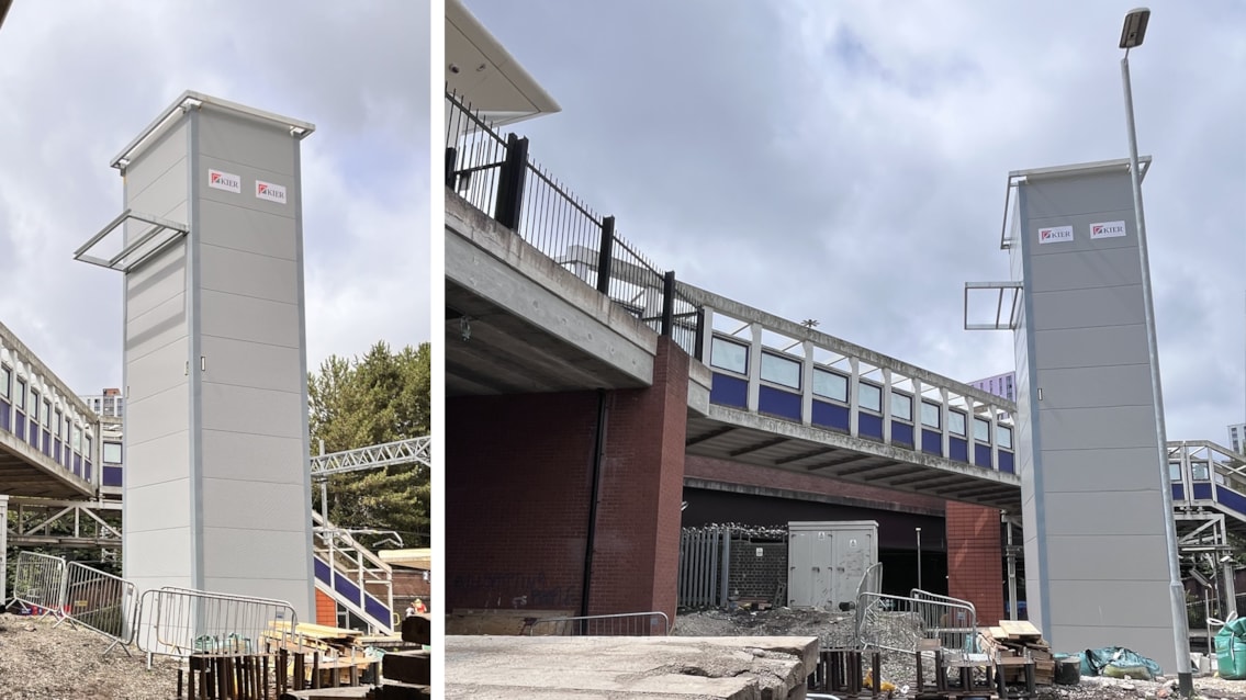 Salford Crescent's £21m station upgrade sees weekend railway closure: Salford Crescent lift shaft composite