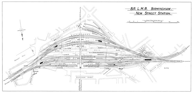 The first Birmingham New Street station: The first New Street station (year unknown)