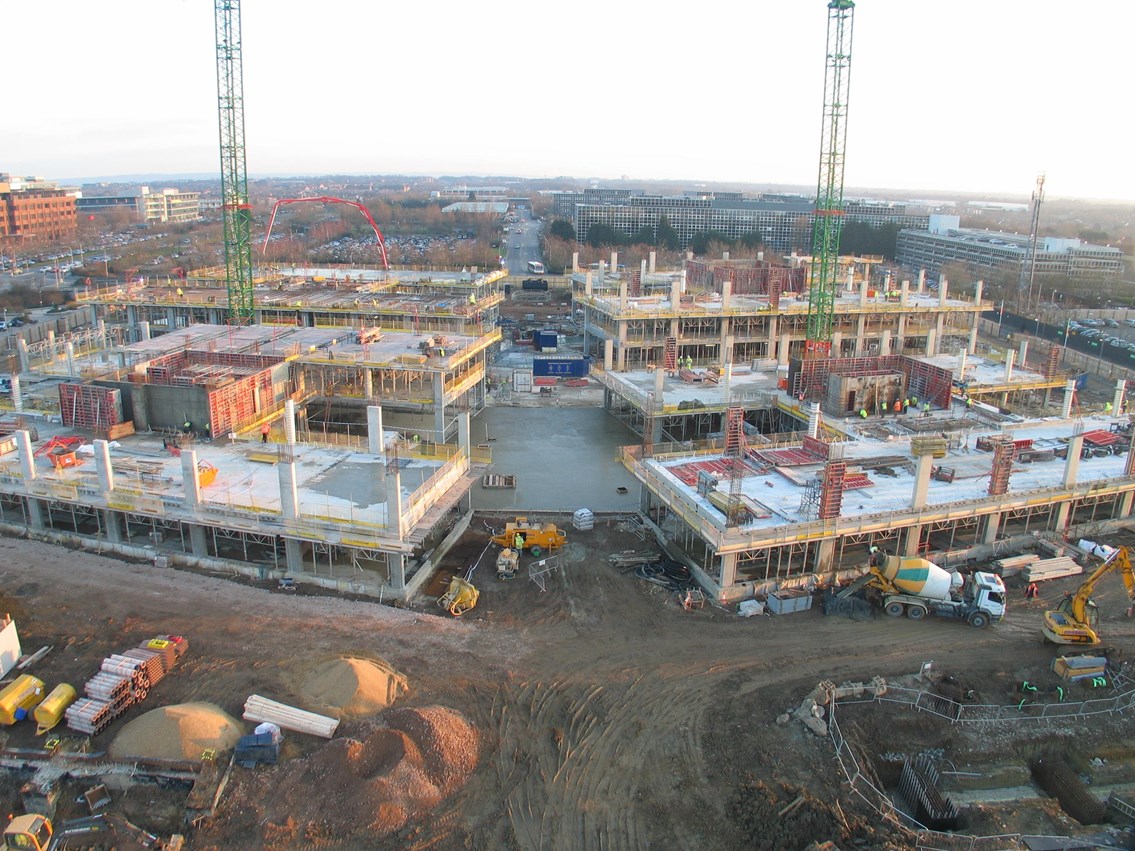 January 2011: January 2011 - the central 'street' between the two wings of the building can be clearly seen