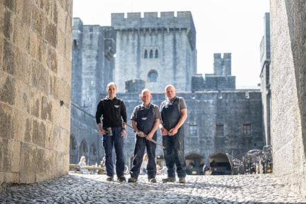 Quarrymen at Penrhyn Castle near Bangor.